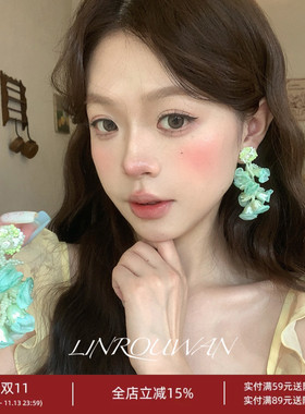 布语铃音花朵耳钉流苏绝美耳饰