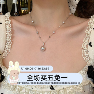 法式 曼塔玫瑰 轻奢满天星珍珠项链高级感气质锁骨链毛衣链女配饰