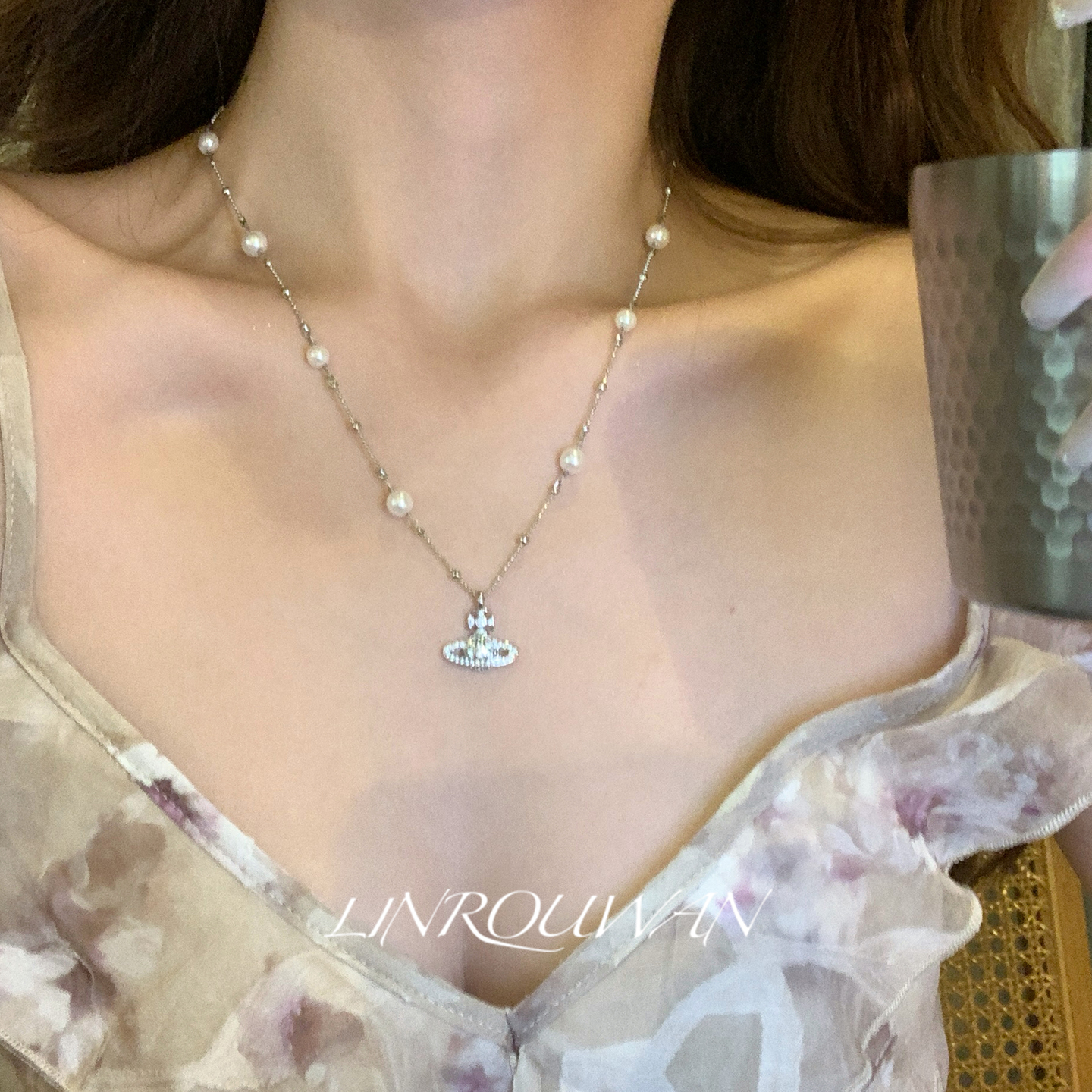 土星满天星珍珠项链女轻