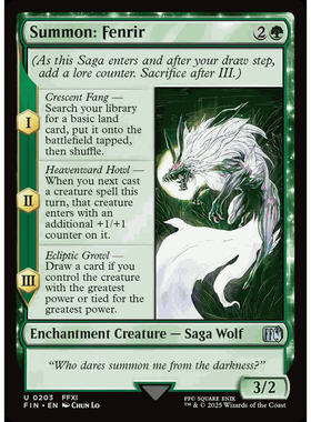 FIN 万智牌 召唤：芬里尔 最终幻想 银 绿色