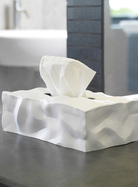 丹麦原装进口ESSEY Wipy Cube创意褶皱无底纸巾盒抽纸盒纸巾外壳
