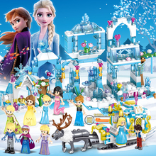 女孩子公主梦小颗粒积木系列益智拼装冰雪奇缘大城堡儿童拼图玩具