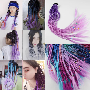 女生儿童发带绑头高马尾小辫子藏辫编发彩绳神器脏辫绳扎头绳发绳