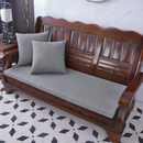 通用老式 红木实木沙发海绵坐垫亚麻三人长垫单人防滑拆洗 加厚四季