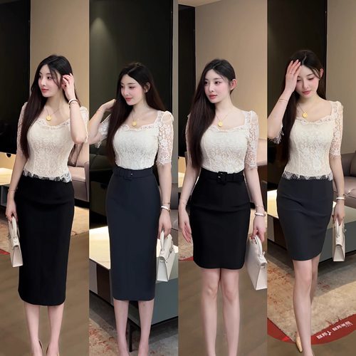 包臀修身显瘦韩版配腰带中长裙女