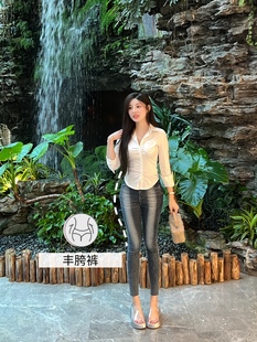 复古怀旧蓝高腰显瘦提臀铅笔裤 希野逸儿 丰胯收腰磨白小脚牛仔裤