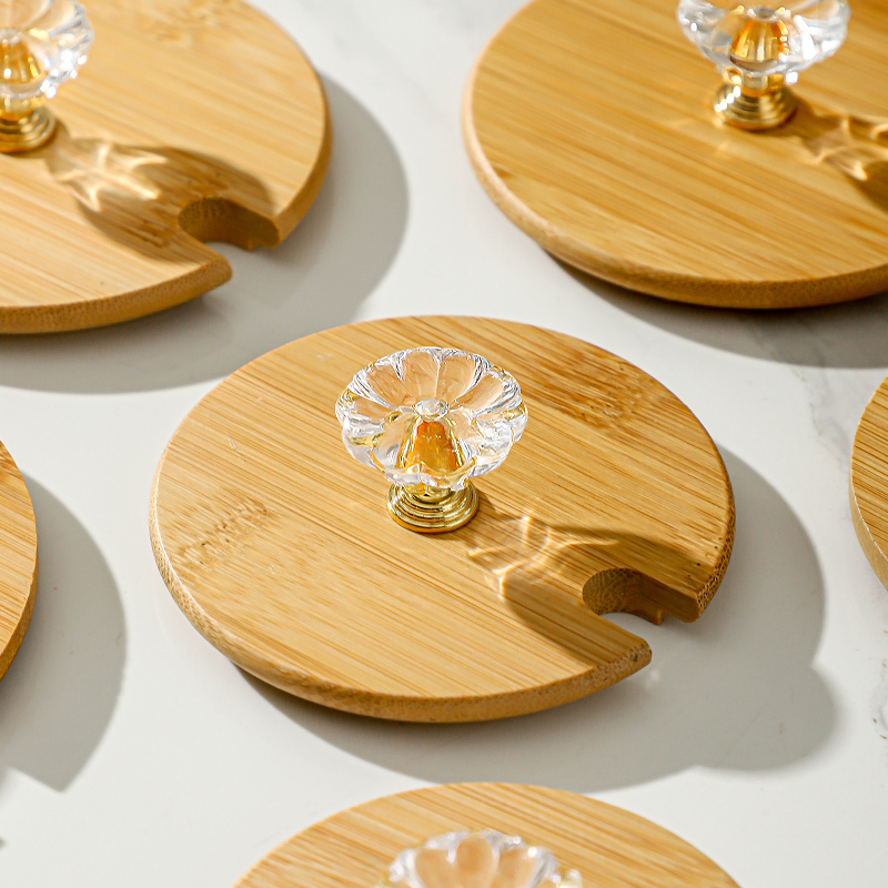 开口【雏菊】竹木杯盖万能通用盖