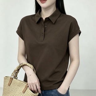 POLO衫翻领短袖T恤女2026夏季新款简约大气百搭休闲显瘦减龄上衣