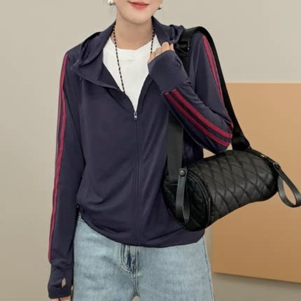 2026新款时尚连帽长袖外套女夏季新款防晒衣休闲百搭显瘦薄款上衣