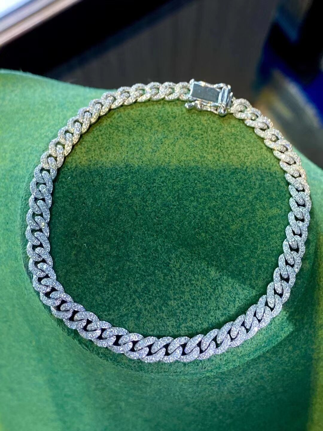 【bing-jewelers】现货18k白金ins风欧美款细版古巴链