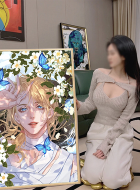 《美人鱼坠落》钻石画镶满钻石白色楚婵兰博2025新款十字绣莱茵石