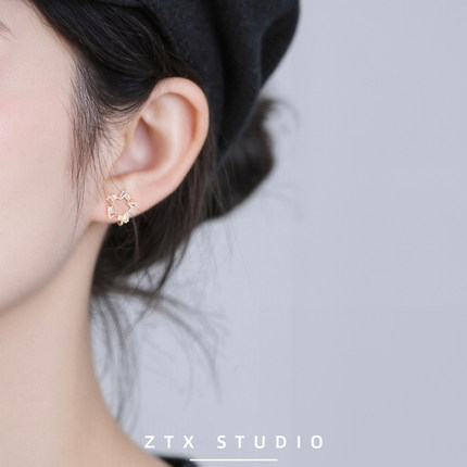 精致五角星耳夹无耳洞女新款小众气质高级感百搭耳饰无洞耳环耳钉