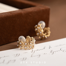 ZTX 法式宫廷风耳夹无耳洞女2025新款复古精致气质耳饰蚊香盘耳环