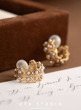 ZTX 法式宫廷风耳夹无耳洞女2025新款复古精致气质耳饰蚊香盘耳环