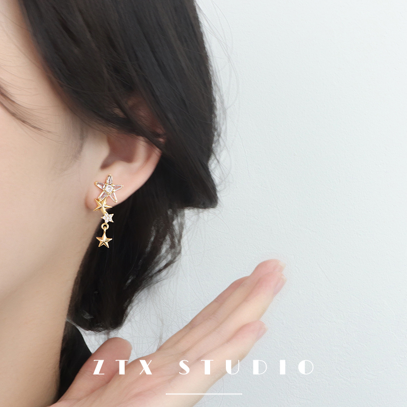 ztx无痛耳夹设计感五角星