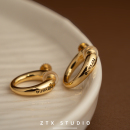 原创刻字无痛耳饰高级感无洞耳环 螺丝耳夹无耳洞女新款 ZTX 一体式