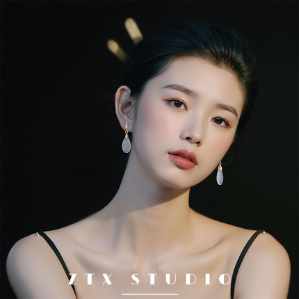 轻奢玛瑙耳夹无耳洞女新款新中式古风耳饰小众气质无痛蚊香盘耳环