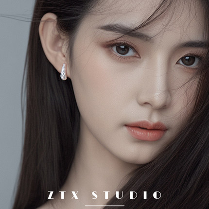 多节素圈耳夹无耳洞女新款小众百搭蚊香盘气质耳饰高级感耳环耳钉