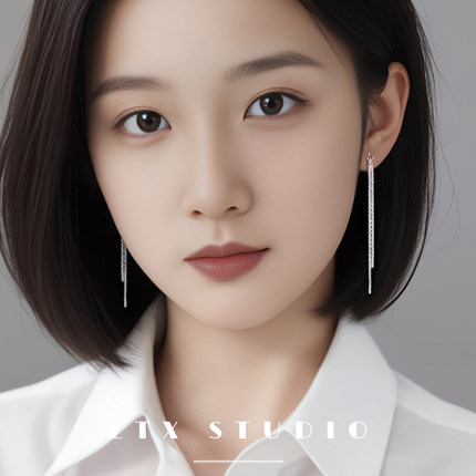 ZTX 绝美繁星流苏耳夹无耳洞女小众高级感银色简约百搭蚊香盘耳环