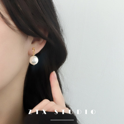 珍珠耳夹式耳坠气质复古无耳洞耳饰女小众高级感无痛无洞耳环夹款