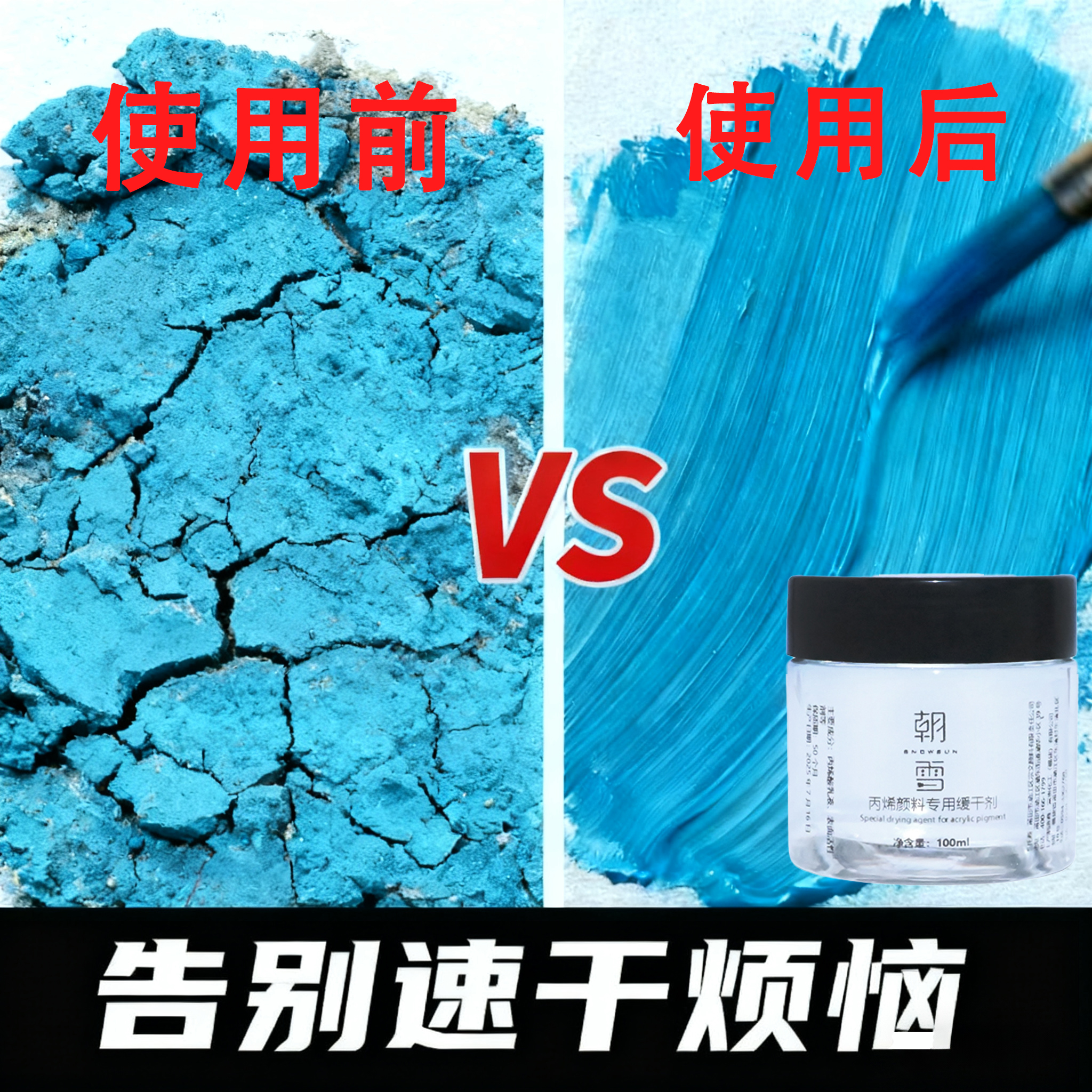 【大瓶装】丙烯专用缓干调和液保护剂缓干剂数字油画专业美术透明