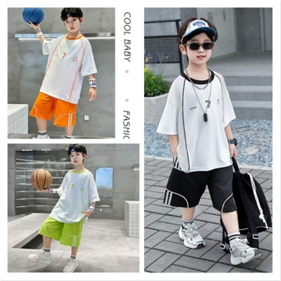 【夏日运动套装】儿童夏季新款球服速干衣中大童透气篮球服套装