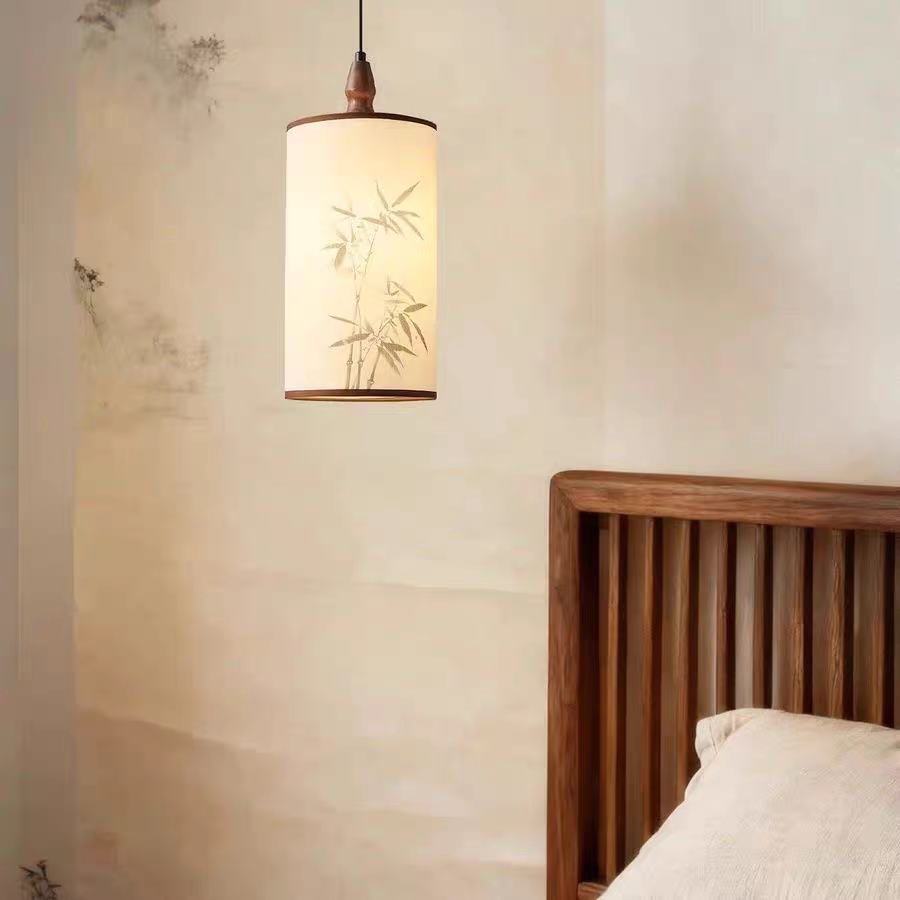 宋代美学卧室床头小吊灯水墨画吧台餐厅茶室禅意书房新中式吊灯