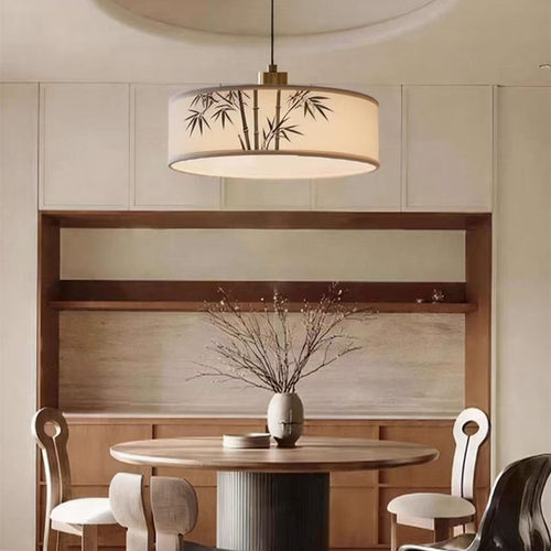 宋代美学客厅吊灯中式酒店书房卧室餐厅饭店包厢吧台复古布艺灯具