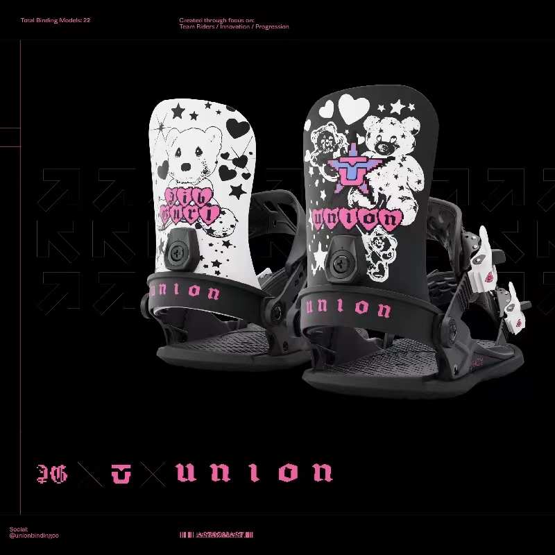 union男女款单板滑雪固定器现货