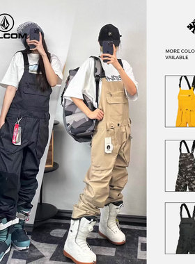 现货2324 volcom钻石 男女同款滑雪裤背带裤 防水防风雪裤 5