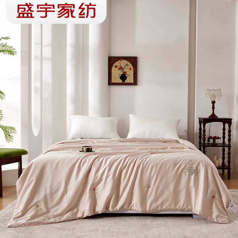 盛宇家纺 2025秋冬新品 丝蕴焕彩桑蚕丝被芯 220*240 粉豆沙