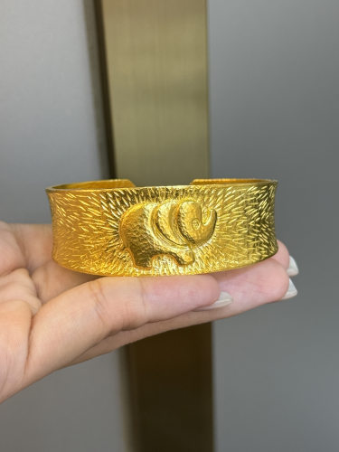足金黄金小象手镯送女友礼物