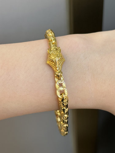 足金黄金亮面编织麻花手链送女友礼物
