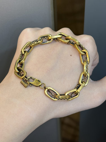 足金黄金电黑古巴手链送女友礼物