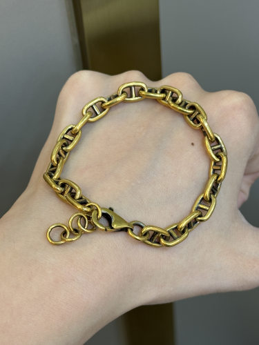 足金黄金电黑猪鼻子手链送女友礼物
