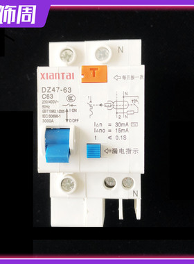 仙泰DZ47漏电保护器空气开关漏保断路器1P2P32A63A100A交流电原装