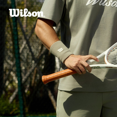 Wilson运动护腕W标志针织腕带加长款深蓝色健身跑步网球护手腕