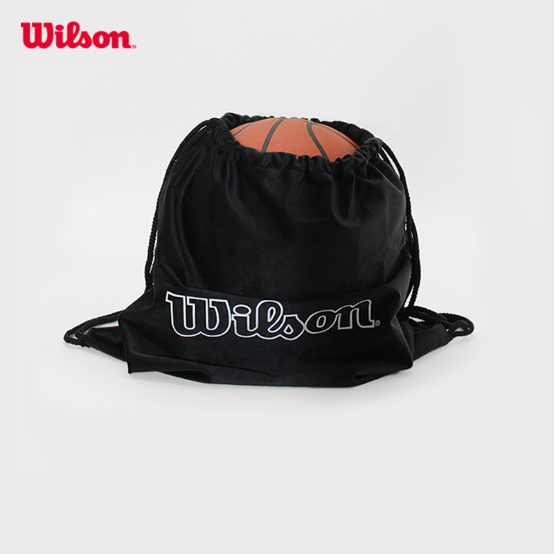 Wilson篮球袋黑色抽绳束口袋运动装备收纳袋男女通用