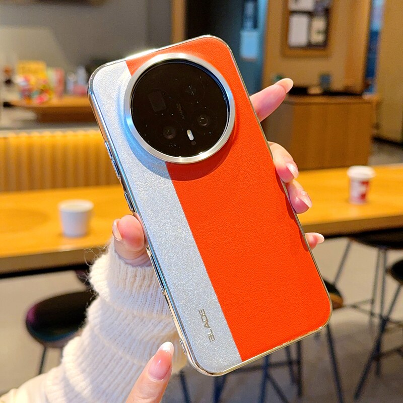 适用荣耀magic8pro手机壳华为magic8的保护套新款拼接皮纹magic8镜头全包保护外壳电镀防摔高端商务男女专用