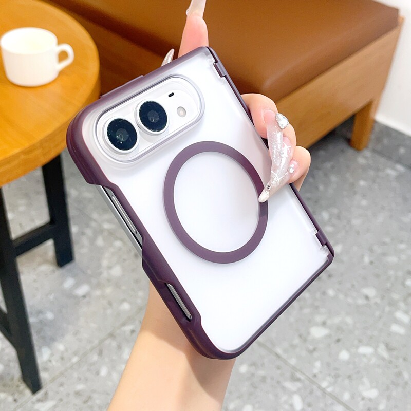 适用苹果Duo手机壳肤感磨砂全包iPhone Duo折叠屏铰链duo双中轴防摔保护套苹果DUO磁吸半透明5g充电商务外壳