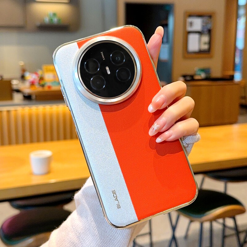 适用华为mate70air手机壳新款mate70pro十优享版70拼接皮纹mete70pro+全包软边防摔por保护套m男女款官方外壳