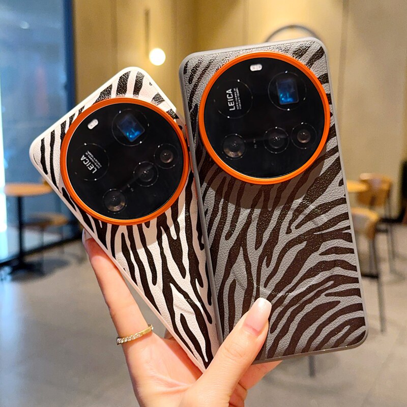 适用小米15ultra手机壳新款磁吸14Ultra金属镜头圈小众15ultra素皮创意斑马纹XIAOMI不包摄像头的外壳高档男