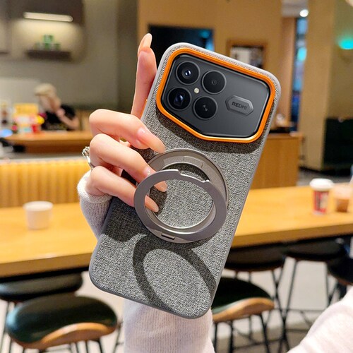 金甲布纹适用小米红米k90手机壳新款K90promax冠军版磁吸360旋转支架Redmi全包防摔保护套简约高档5g外壳男女