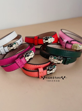 琅蛇头彩色双圈皮手镯幸运手环可做 choker 项链轻奢女士本命年
