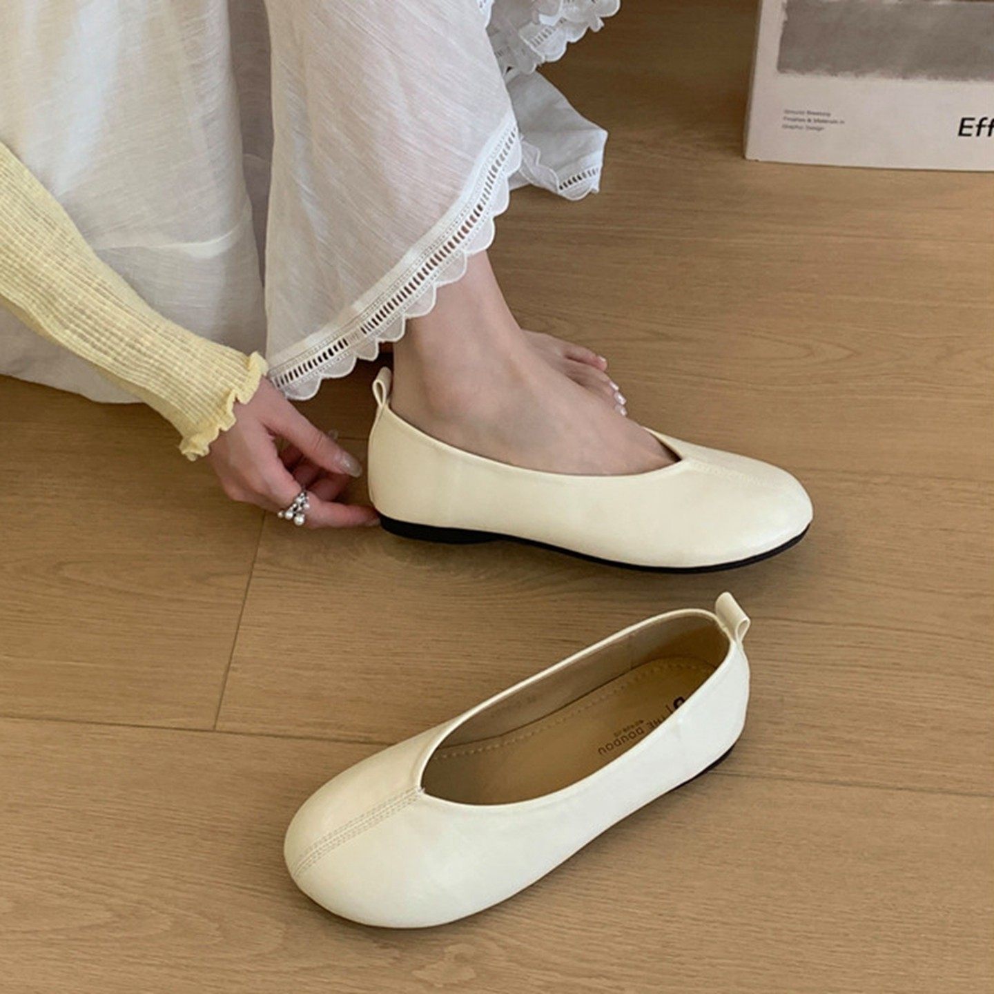 韩版平底浅口单鞋女2026春季新款舒适软底通勤鞋一脚蹬奶奶鞋百搭,女鞋,浅口单鞋,淘宝优惠券,粉丝福利购,淘宝优惠卷