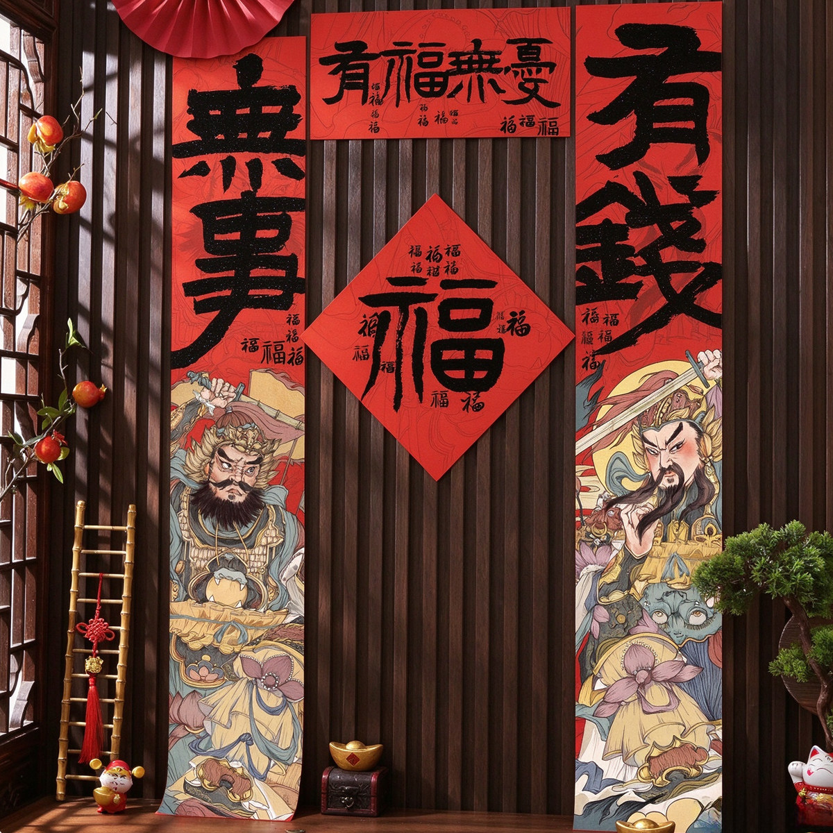 2027年羊年对联新年春联大门福字门贴企业定制印logo烫金春节装饰