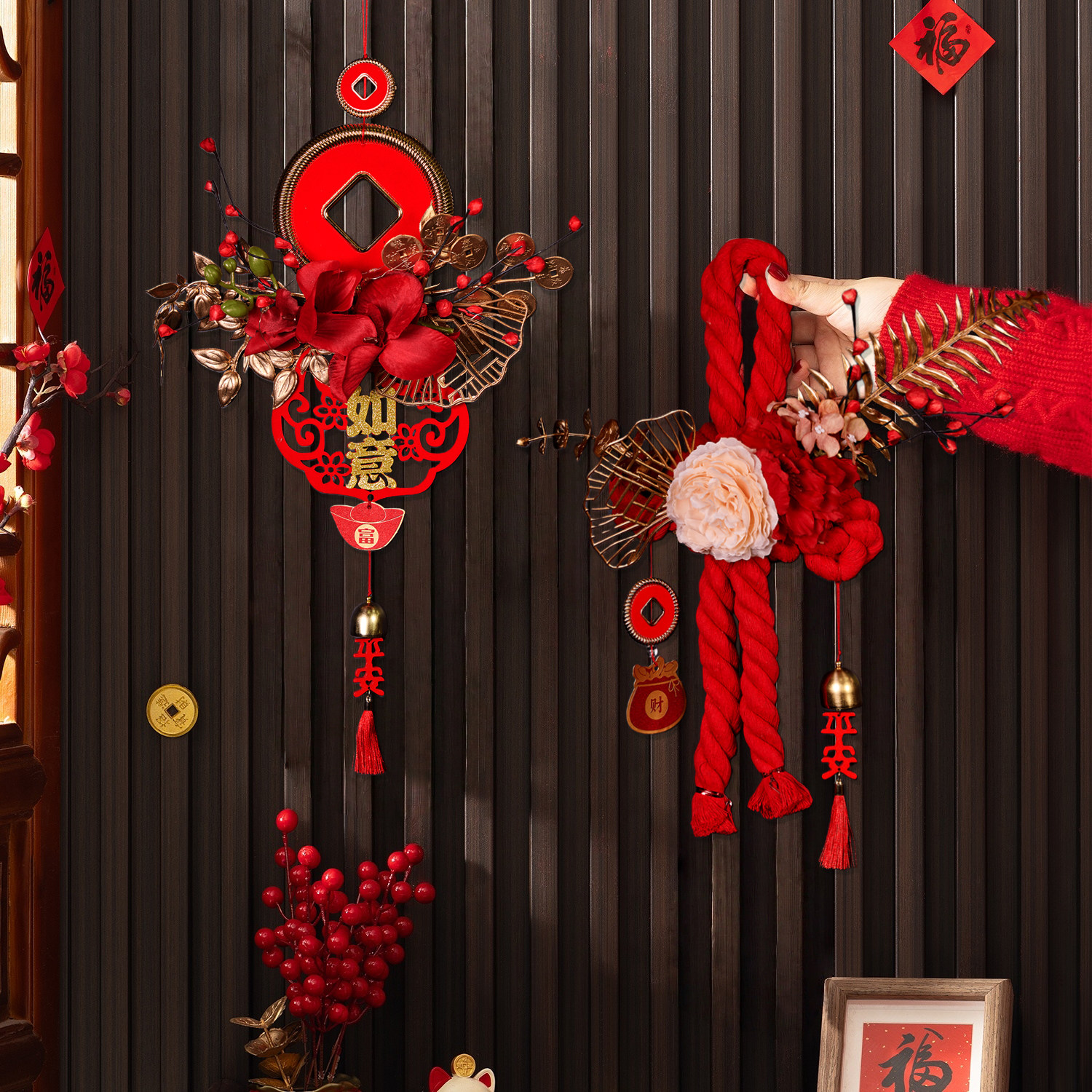 2026新年马年装饰入户门挂万字结过年福字挂件春节中国结喜庆布置,节庆用品/礼品,中国结,淘宝优惠券,粉丝福利购,淘宝优惠卷