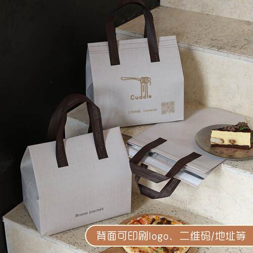外卖保温袋奶茶无餐饮甜品提打包MT26-15袋一次性加厚纺布铝箔包
