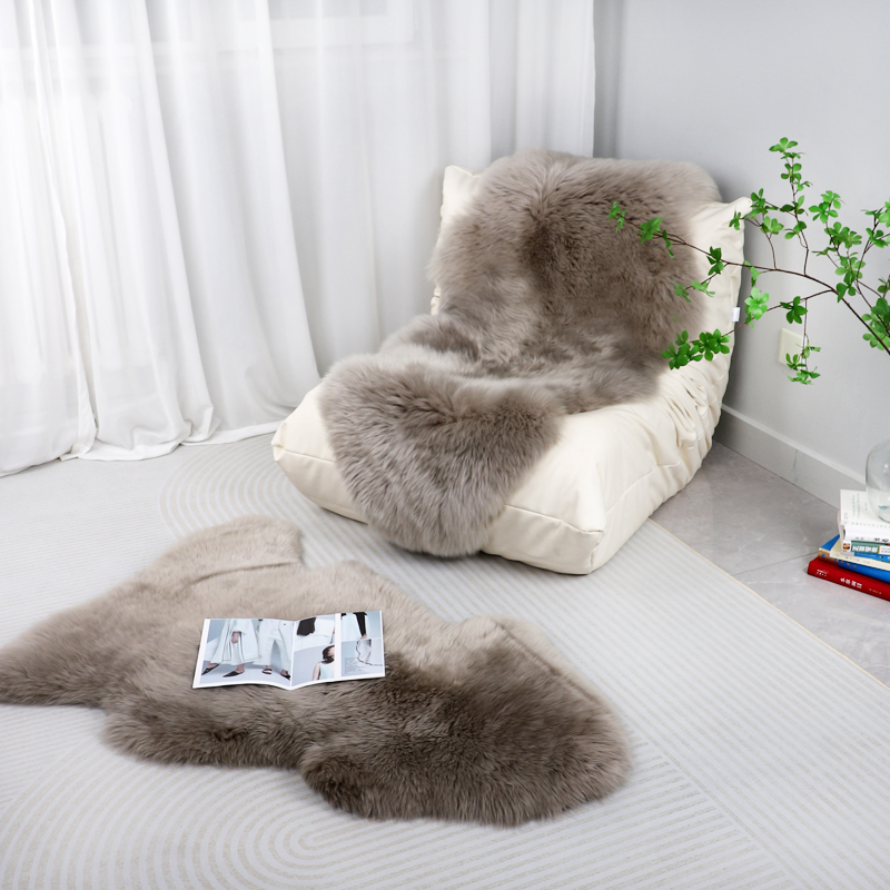 卧室宅寂风纯羊毛皮毛一体毛毛垫
