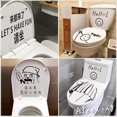 创意卡通马桶贴可爱搞笑脸洗手间马桶盖贴画装 饰卡防水自粘个性